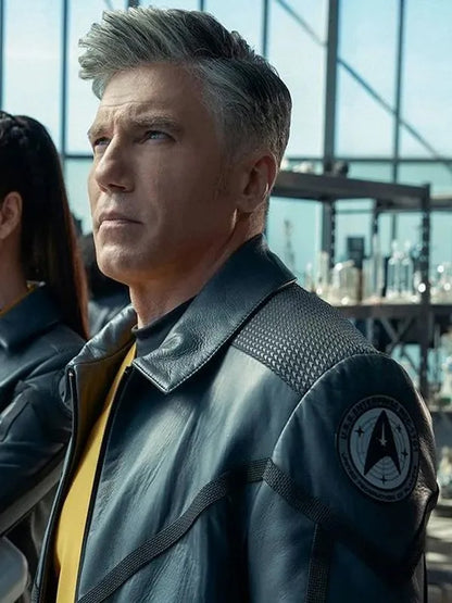 Star Trek Strange New Worlds Black Leather Jacket