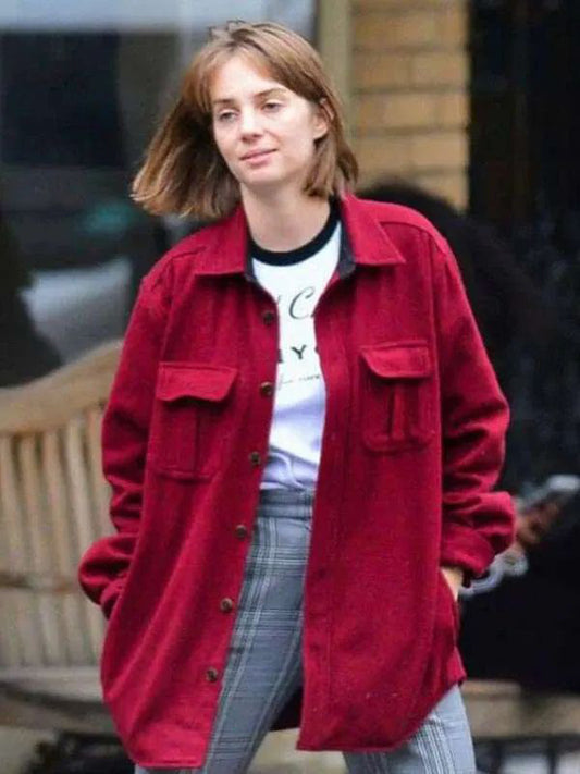 Stranger Things Robin Buckley Red Wool Jacket
