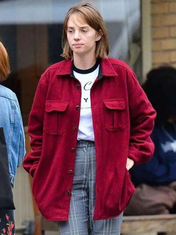 Stranger Things Robin Buckley Red Wool Jacket