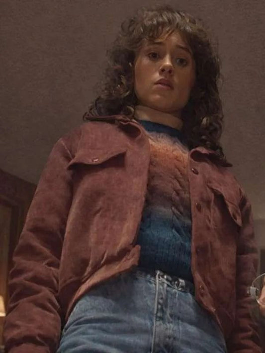 Stranger Things S05 Natalia Dyer Brown Corduroy Jacket