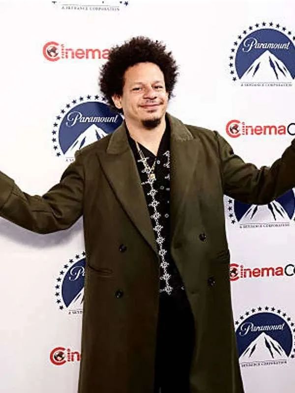 Street Fighter Eric André Green Wool Trench Coat
