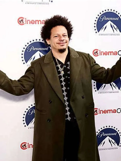 Street Fighter Eric André Green Wool Trench Coat