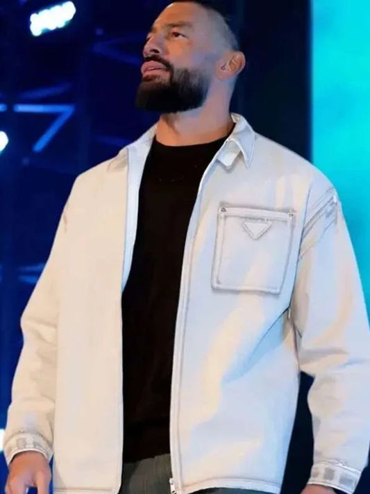 Street Fighters Event Roman Reigns White Cotton Jacket