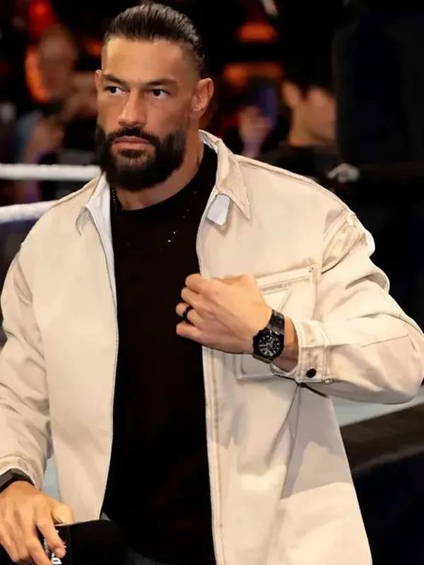 Street Fighters Event Roman Reigns White Cotton Jacket