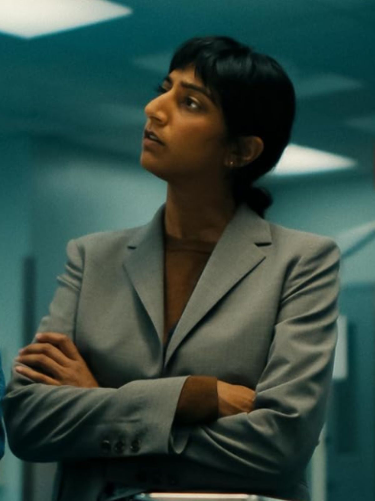 Sunita Mani His and Hers Gray Blazer