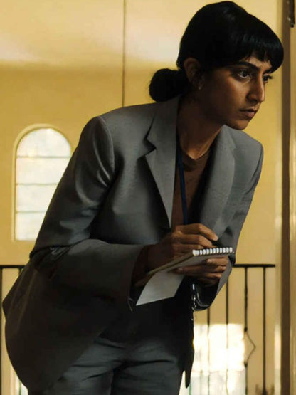 Sunita Mani His and Hers Gray Blazer