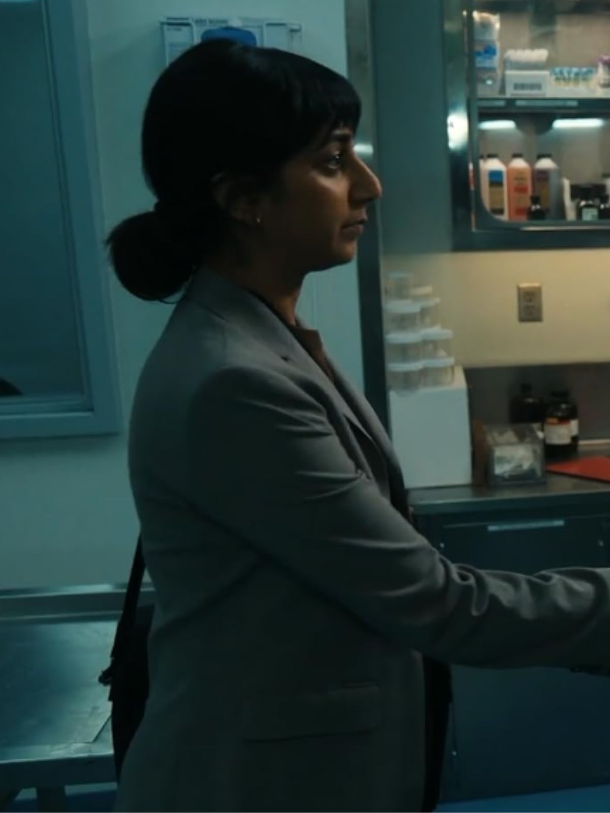Sunita Mani His and Hers Gray Blazer