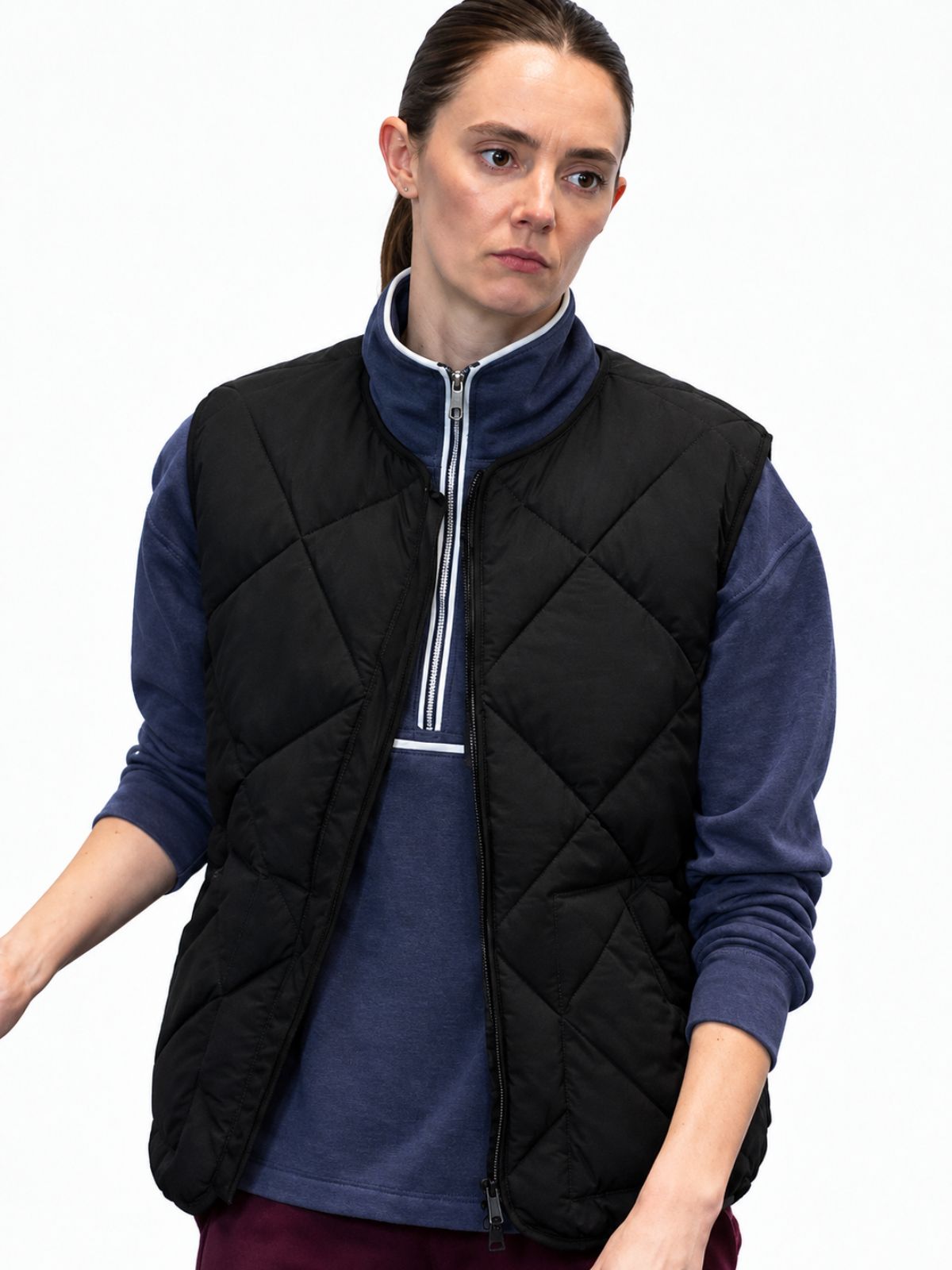 Tanya Reynolds Ted Lasso Black Quilted Vest