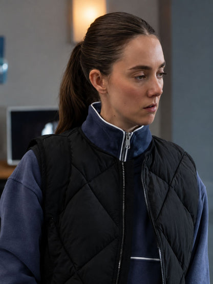 Tanya Reynolds Ted Lasso Black Quilted Vest