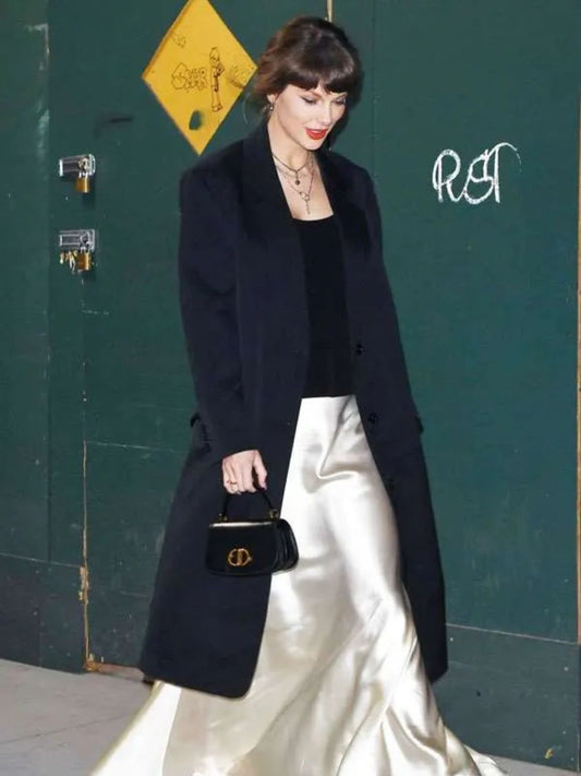Taylor Swift NYC Black Long Wool Coat