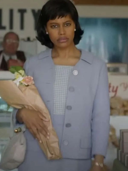 Taylour Paige IT Welcome to Derry S01 Purple Wool Coat
