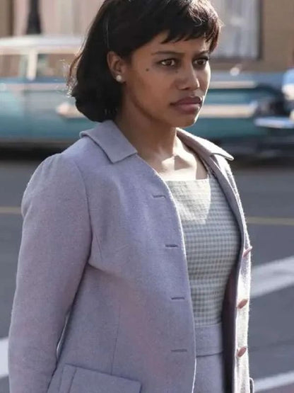 Taylour Paige IT Welcome to Derry S01 Purple Wool Coat
