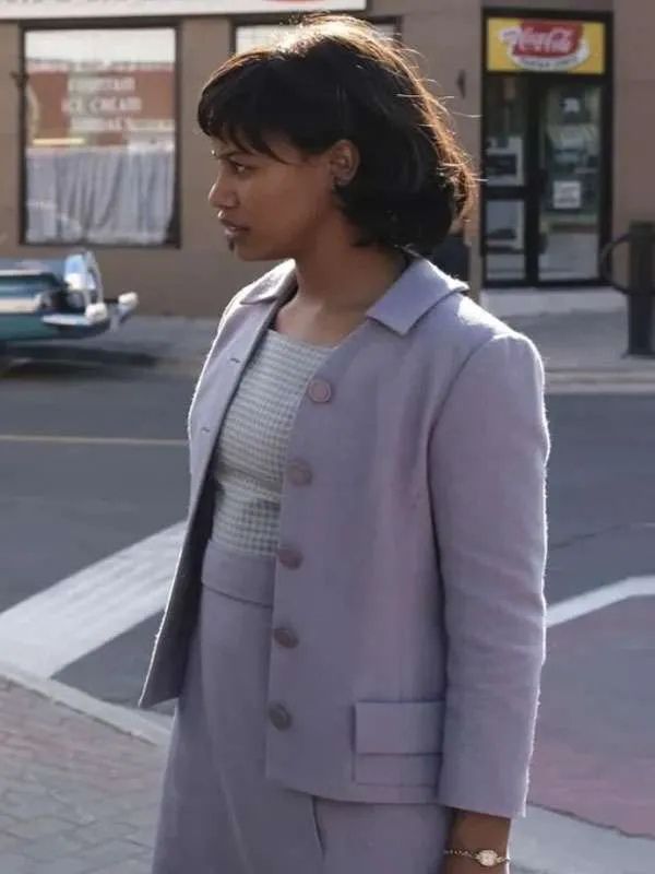 Taylour Paige IT Welcome to Derry S01 Purple Wool Coat