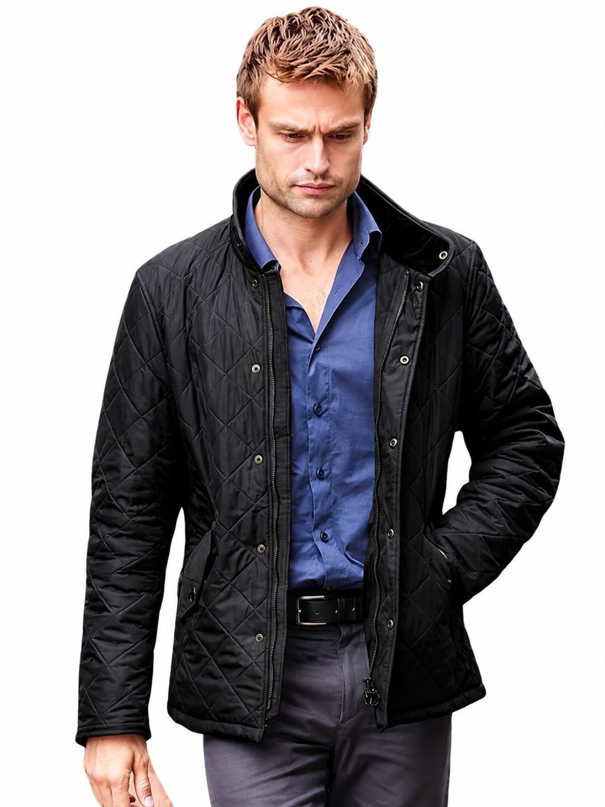 The Blame Douglas Booth Black Quilted Jacket