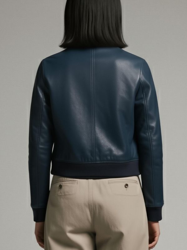 The Boys S05 Karen Fukuhara Blue Leather Cropped Jacket