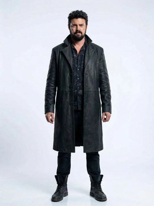 The Boys S05 Karl Urban Black Leather Coat