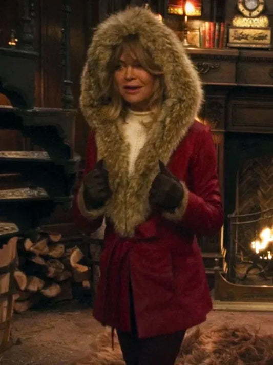 The Christmas Chronicles Goldie Hawn Shearling Coat