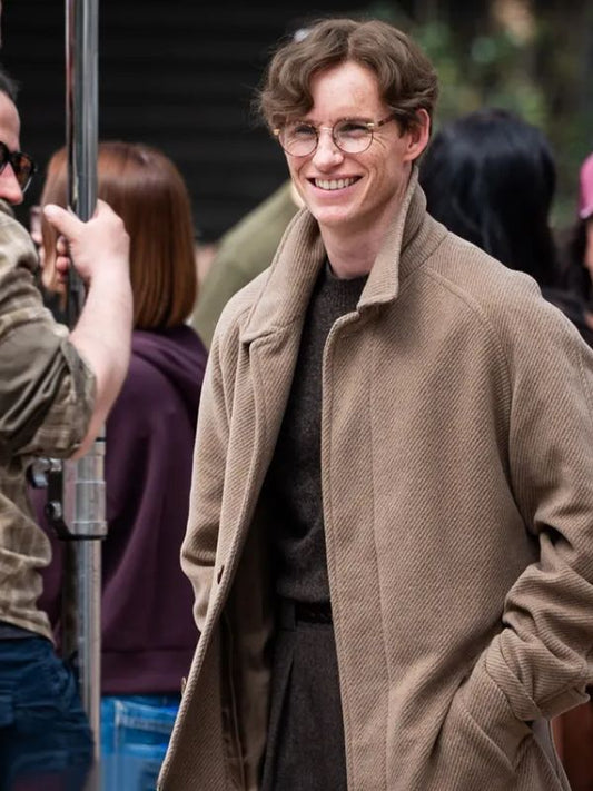 The Day of the Jackal S02 Eddie Redmayne Brown Wool Coat