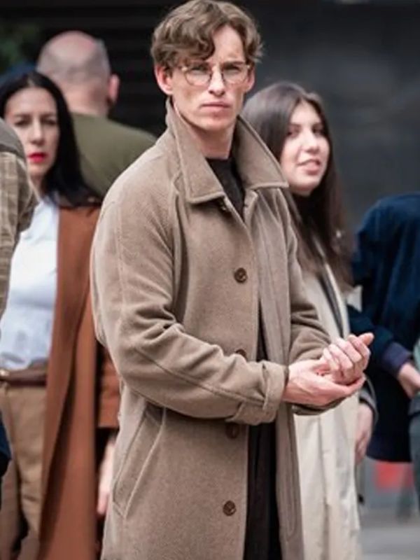 The Day of the Jackal S02 Eddie Redmayne Brown Wool Coat