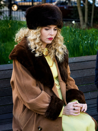 The Lady Natalie Dormer Fur Wool Coat
