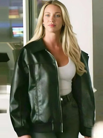 The McBee Dynasty S02 Calah Jackson Black Bomber Leather Jacket