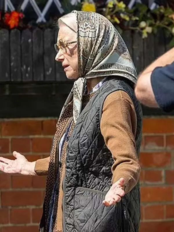 The Thursday Murder Club Helen Mirren Gray Quilted Vest