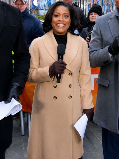 The Today Show Sheinelle Jones Beige Wool Coat