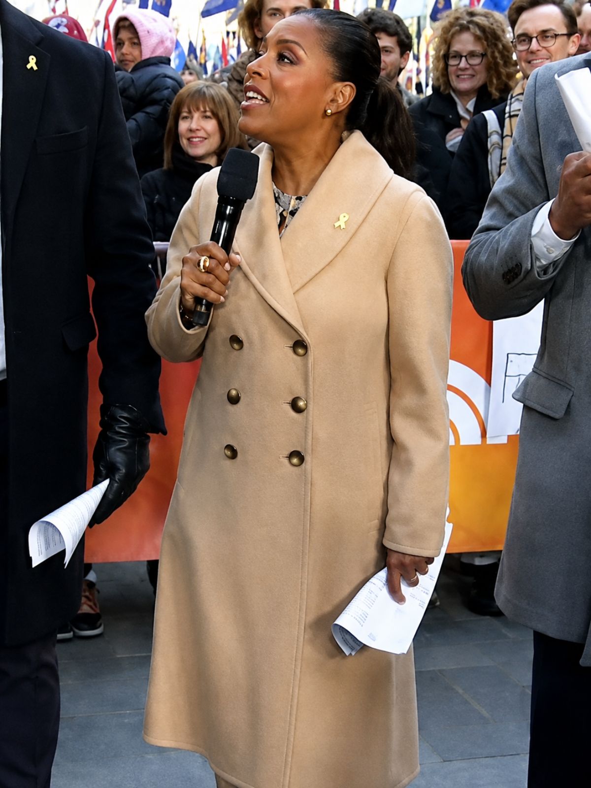 The Today Show Sheinelle Jones Beige Wool Coat