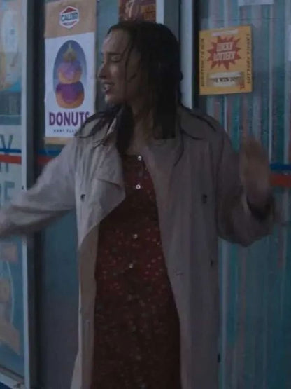 Thrash Phoebe Dynevor White Cotton Trench Coat