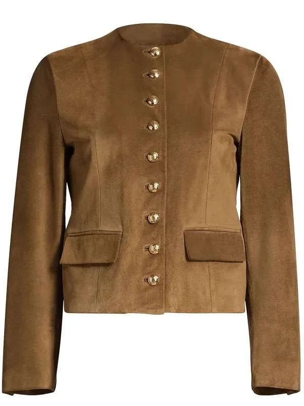 Tulsa King S03 Margaret Devereaux Brown Suede Leather Jacket