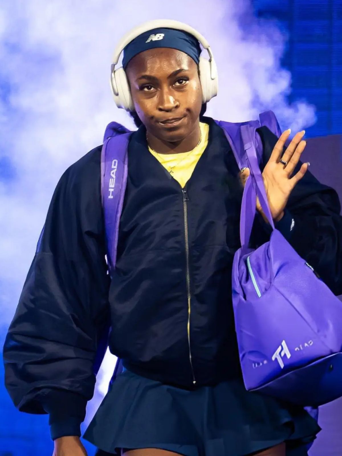 US Open Championship Coco Gauff Navy Oversized Bomber Jacket