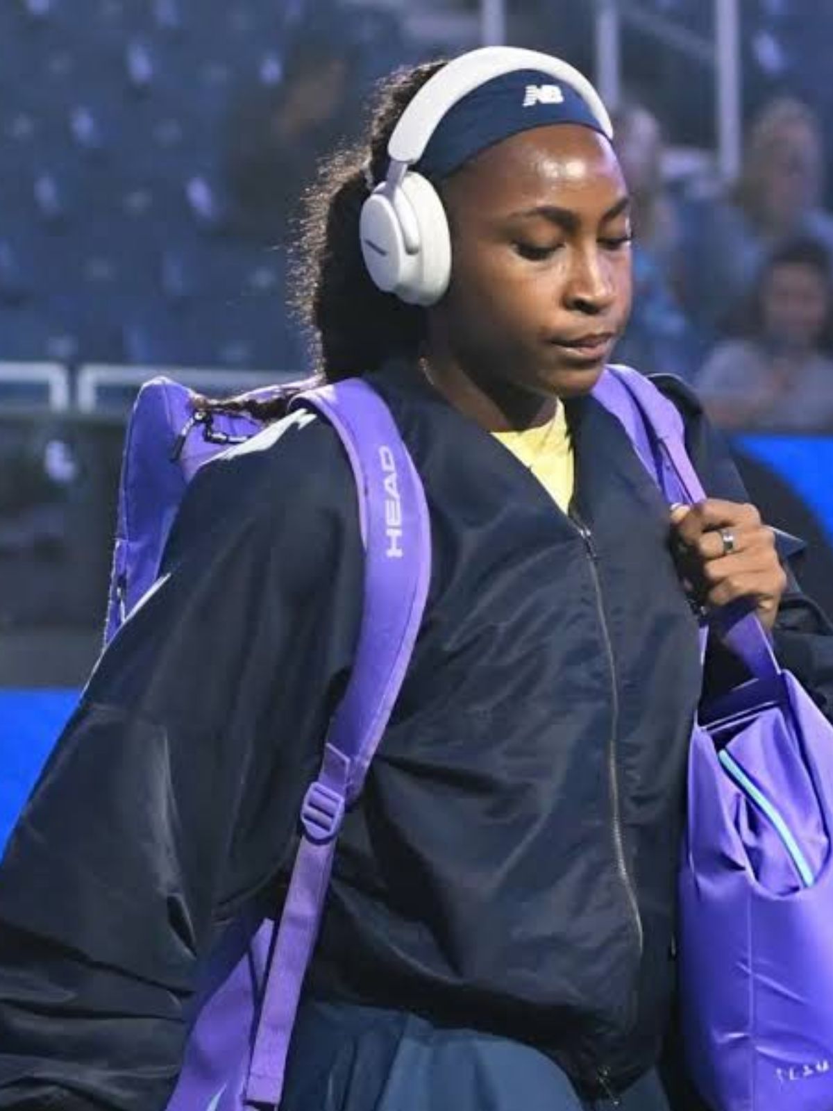 US Open Championship Coco Gauff Navy Oversized Bomber Jacket