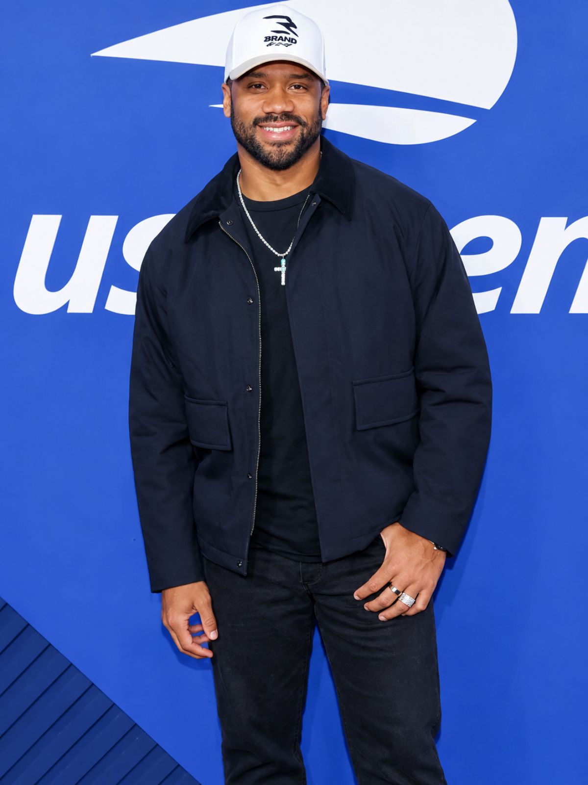 US Open Championship Russell Wilson Navy Blue Cotton Jacket