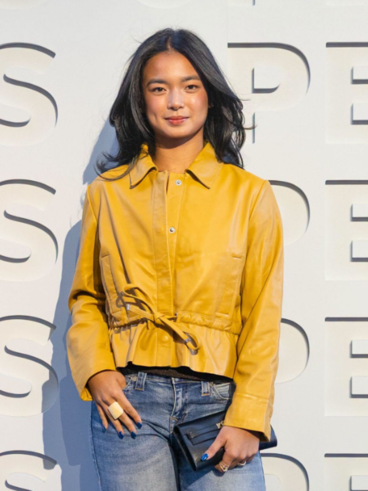 US Open Championships Alex Eala Mustard Leather Jacket