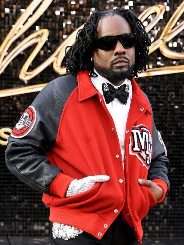 Wale Michael Red and Black Varsity Jacket