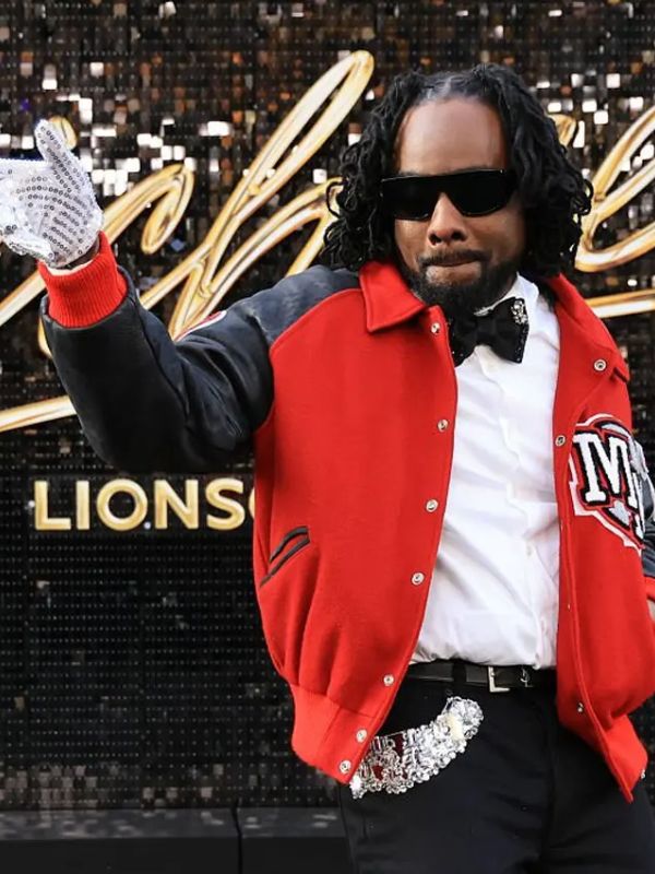 Wale Michael Red and Black Varsity Jacket