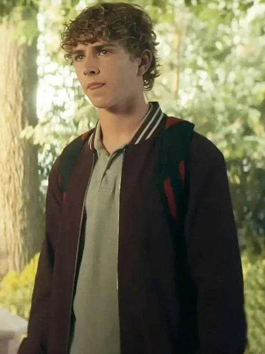 Walker Scobell Percy Jackson and the Olympians Maroon Varsity Jacket