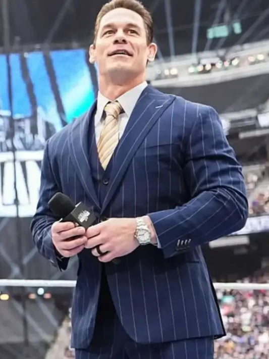 WWE John Cena WrestleMania Blue Pinstripe Blazer