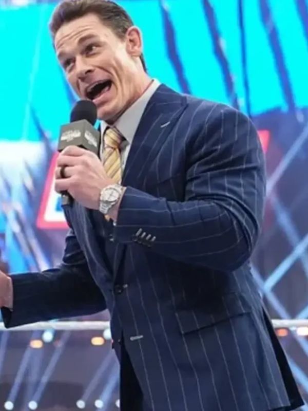 WWE John Cena WrestleMania Blue Pinstripe Blazer