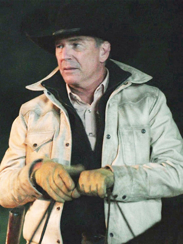 Yellowstone SO5 John Dutton Cream White Cotton Jacket