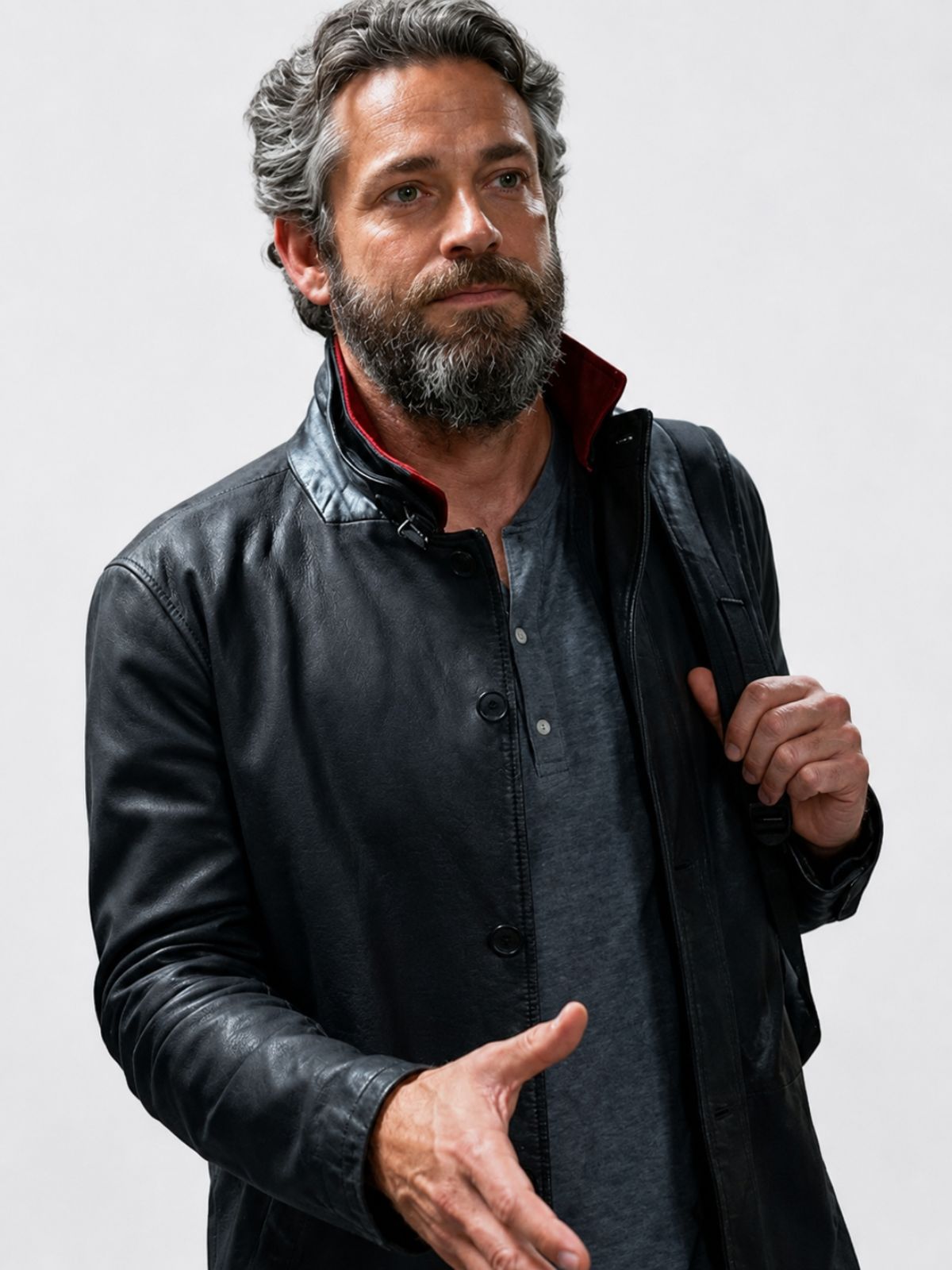 Zachary Levi The Fix Black Leather Jacket