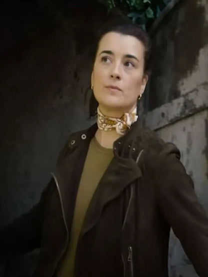 Ziva David NCIS Tony & Ziva Green Suede Leather Jacket